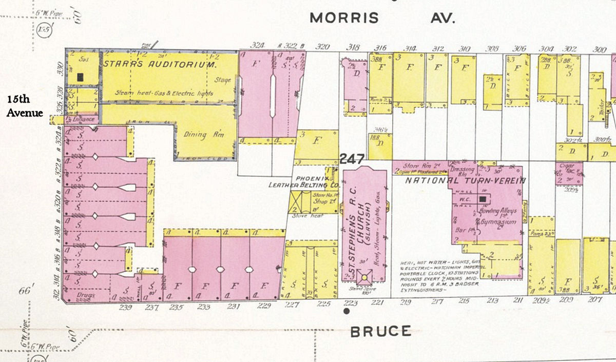 1908 Map
221- 223 Bruce Street
