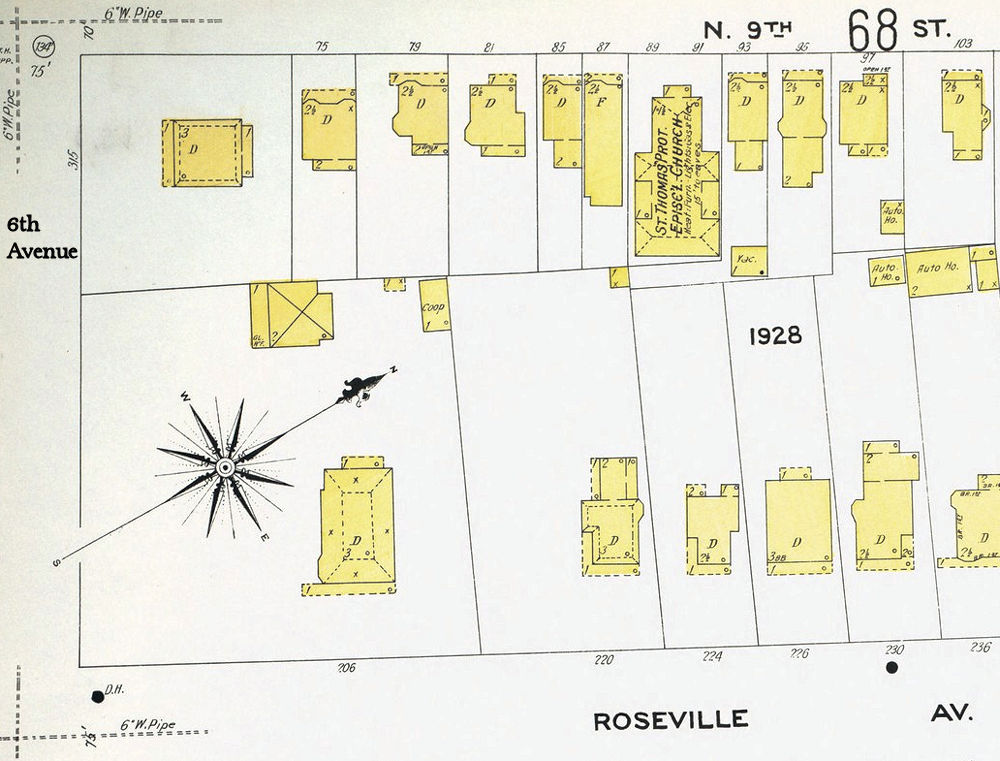 1908 Map
N. 9th Street n. 5th Avenue
