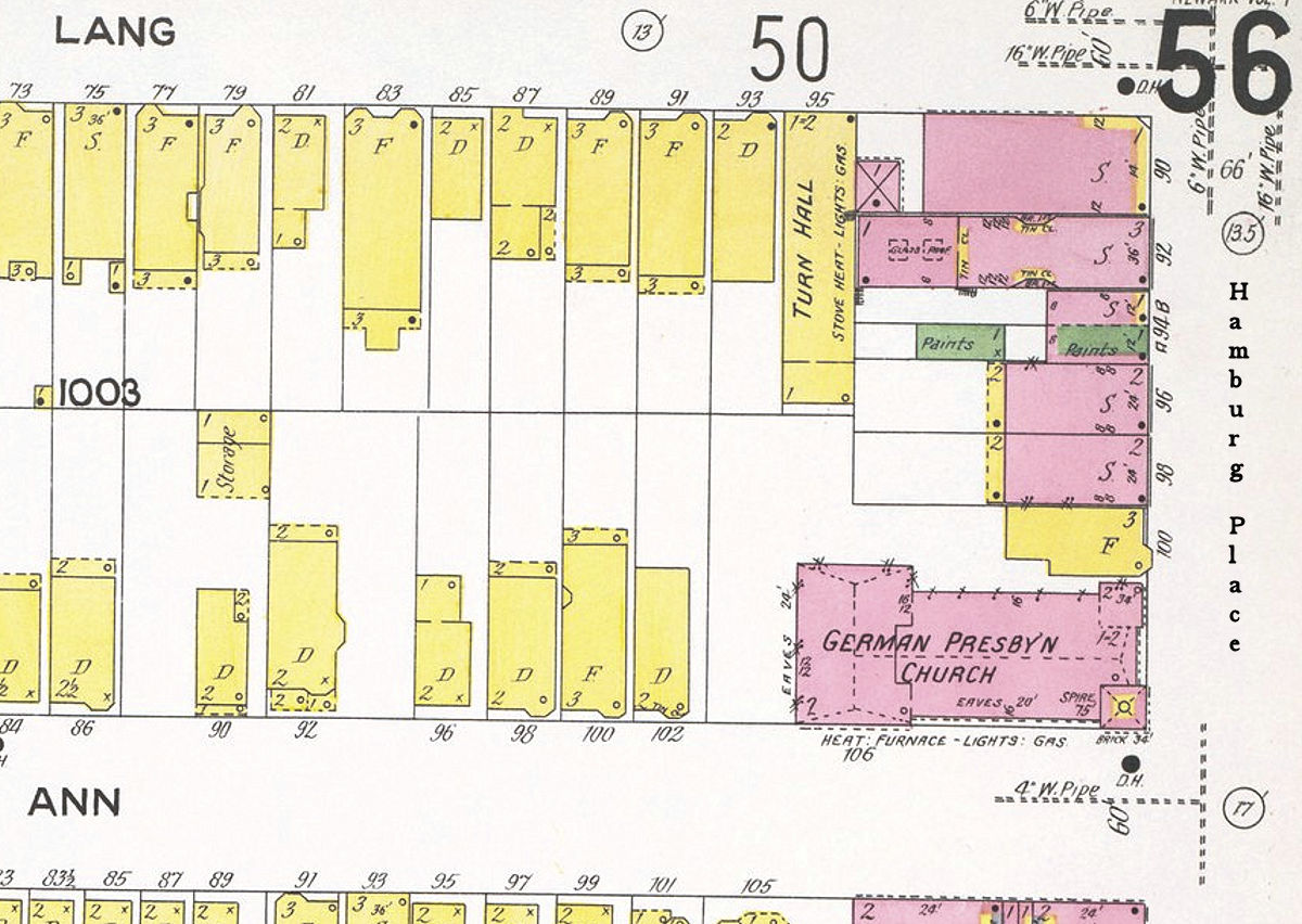 1908 Map
106 Ann Street c. Hamburg Place
