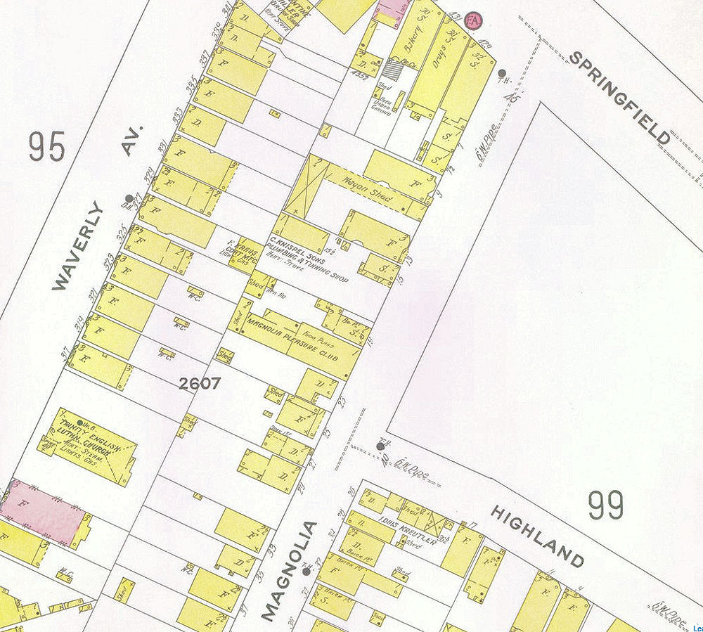 1909 Map
311 Waverly Ave., n. Eighteenth Avenue
