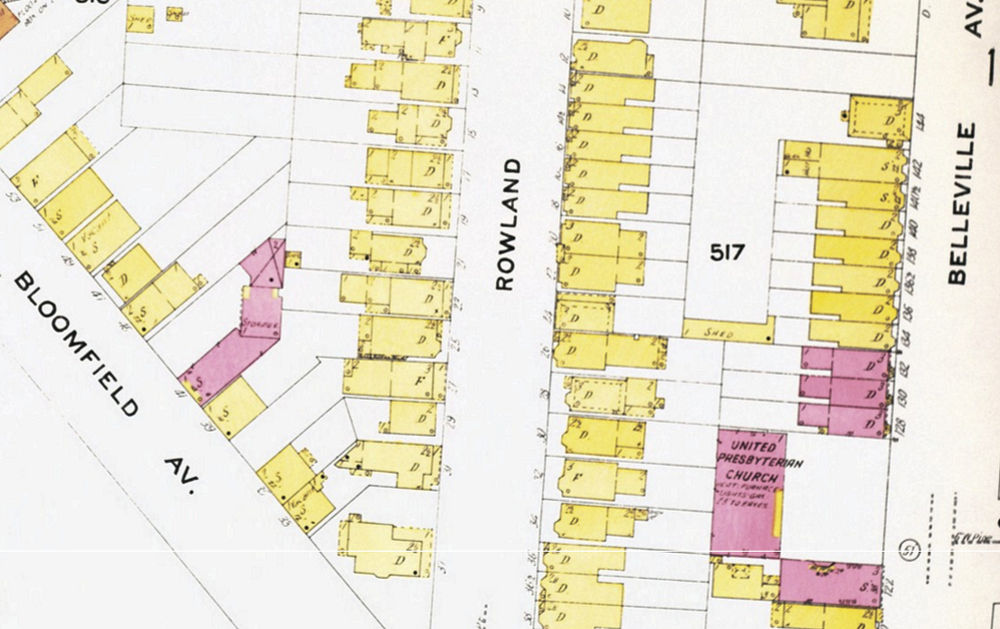 1909 Map
124, 136 Belleville Avenue
