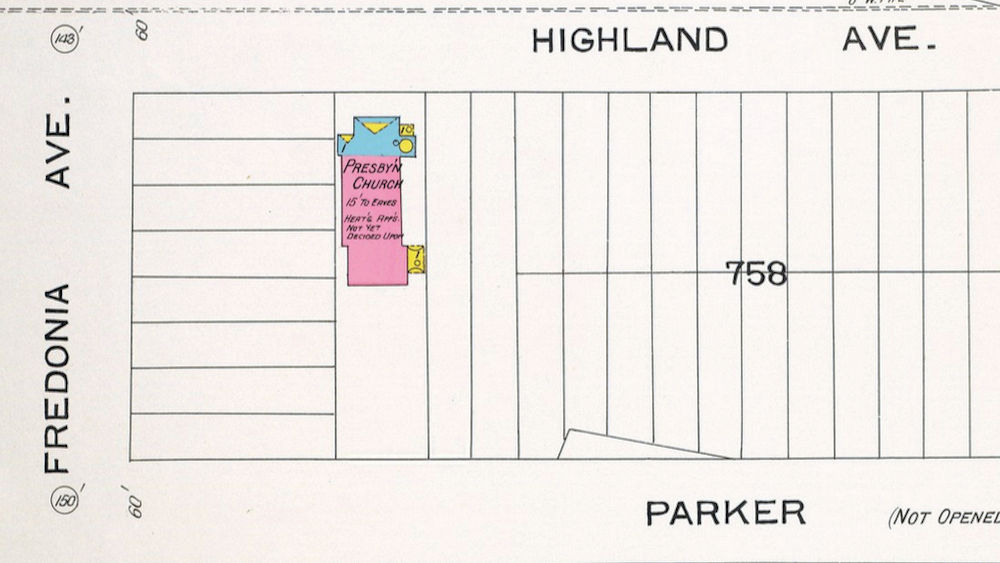 1892 Map
601 Highland Avenue c. Fredonia Avenue
