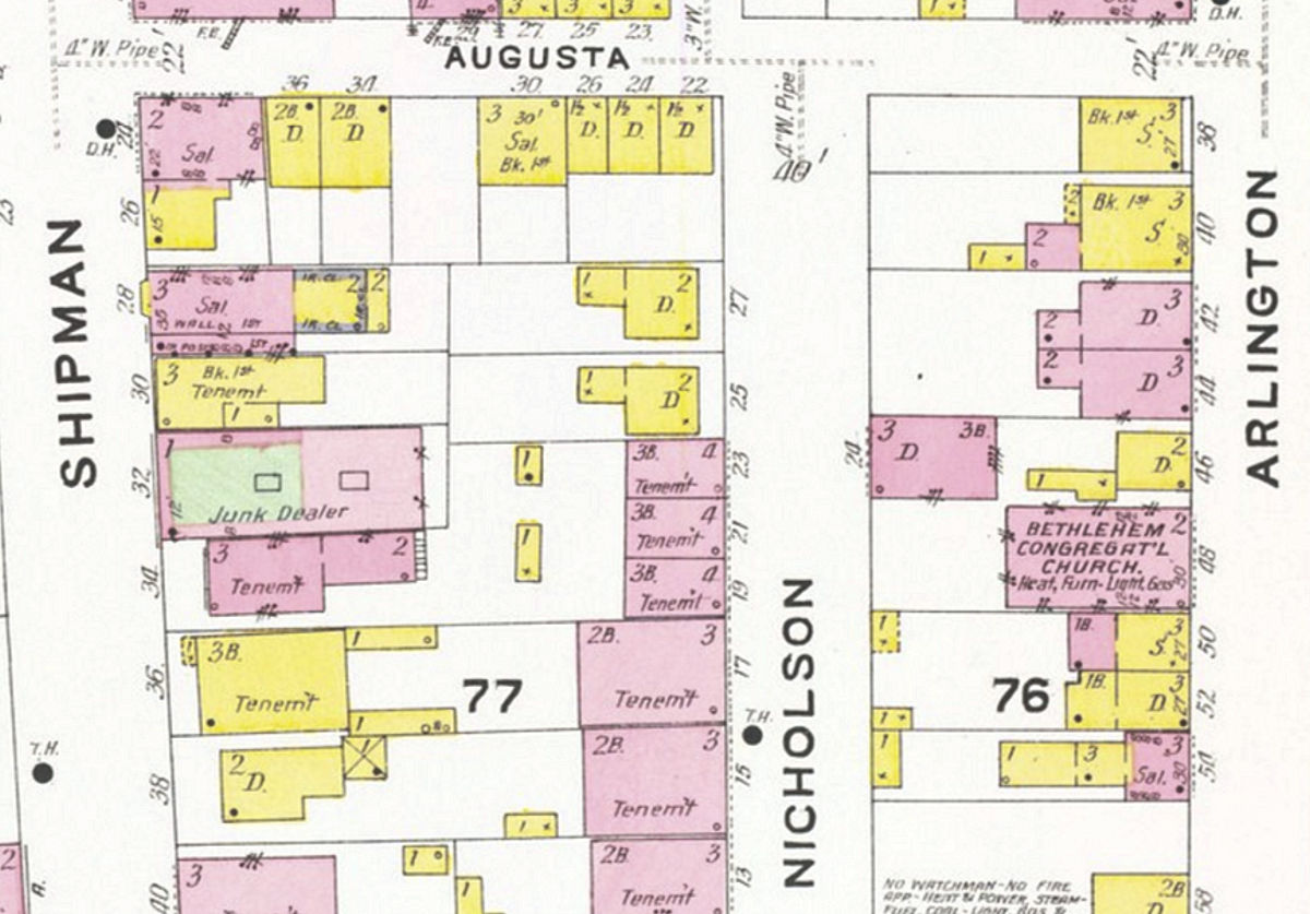 1908 Map
48 Arlington St. n. William St.
