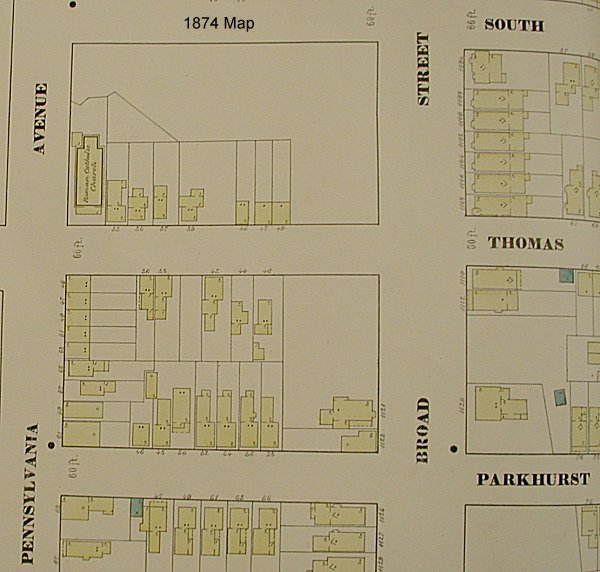 1874 Map
25, 29 Thomas Street c. Pennsylvania Ave.
