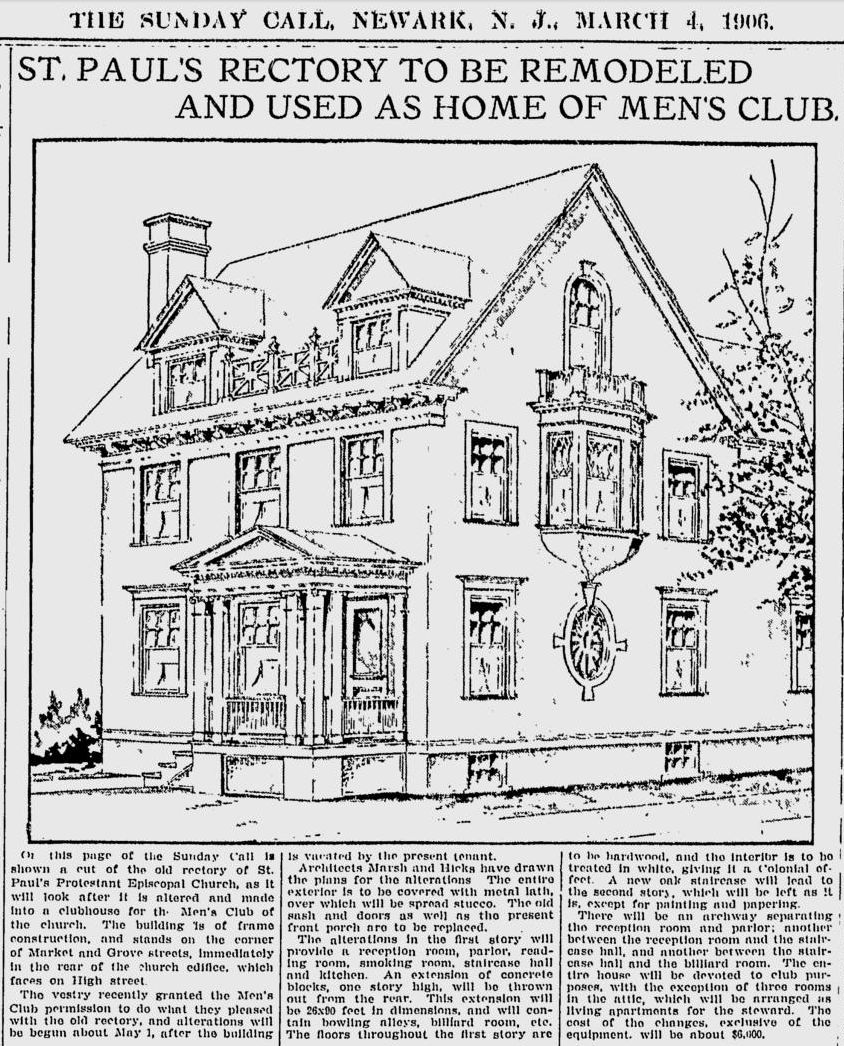 St. Paul's Rectory to be Remodeled and Used as Home of Men's Club
March 4, 1906

